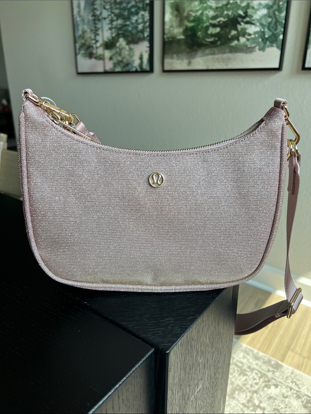 lululemon athletica Shimmer Shoulder Bag in Light Pink